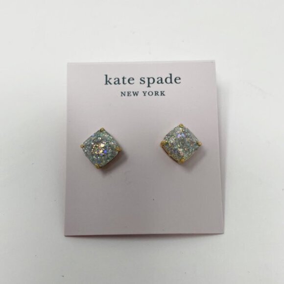 Kate spade ♠️ Square Glitter Stud Earrings NWT - Picture 3 of 4